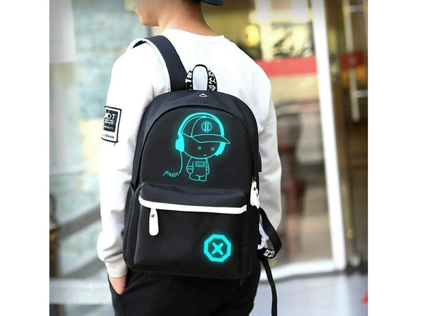 Mokyklinė kuprinė jaunimo muzikos atspindinti usb daugiakomponentė šviečianti