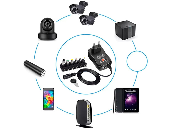 UNIVERZÁLNÍ NABÍJEČKA REGULOVATELNÁ VÍCEZÁVĚSOVÁ 6 KONCOVEK 3V-12V