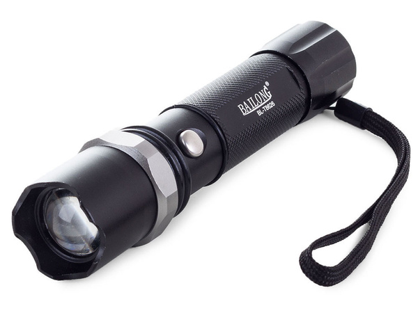 Тактический светодиодный фонарь bailong zoom xp-e с перезаряжаемой батареей