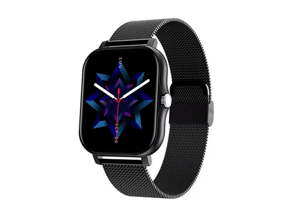 Smartwatch dámské pánské hodinky gumový řemínek sport bluetooth hovory černé