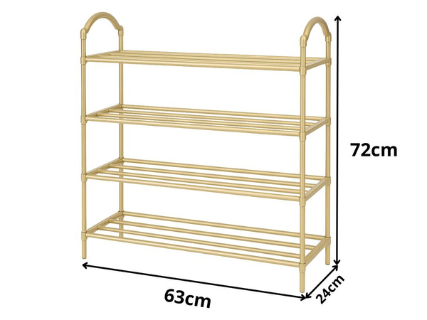 Estante para zapatos organizador de calzado armarios de dos pisos estantería dorada 4 niveles grande