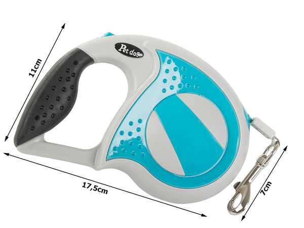 Laisse automatique 5m pour chien jusqu'à 20kg avec cadenas fort long