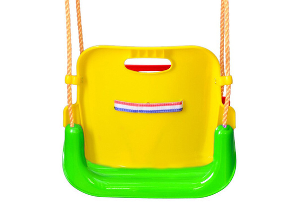 Bērnu dārza šūpoles ziedu sēdeklis ar virvi pie koka