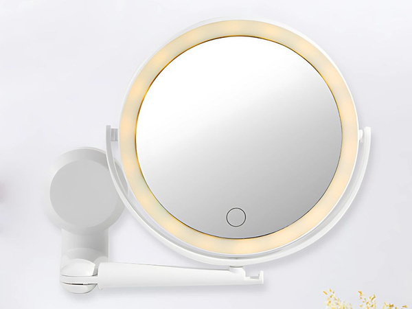 Miroir de maquillage led miroir grossissant rotatif avec support mural 360