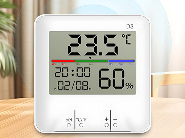 Termometrs meteoroloģiskā stacija iekšējais higrometrs pulkstenis baterija lcd
