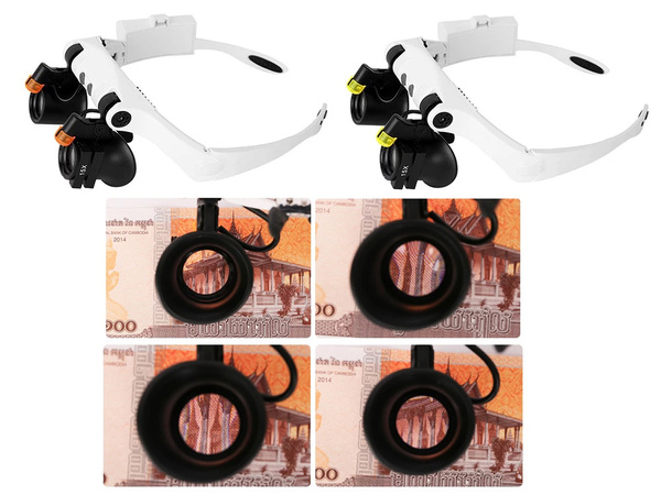 Laikrodininko didinamasis stiklas remontui 25x 20x led