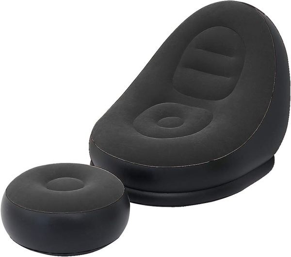 FAUTEUIL GONFLABLE AVEC REPOSE-PIEDS 1 NOIR (10)