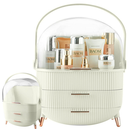 Organizator cosmetice cu sertare spațioase mare mâner elegant