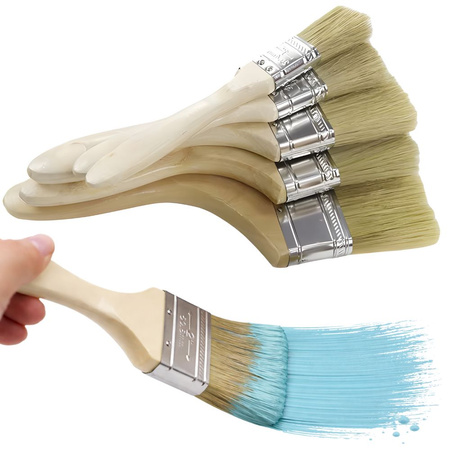 SET OF 5 FLAT PAINT BRUSHES SET FOR PAINTING WALLS