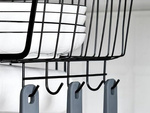 Panier métallique sous armoire 5 crochets porte-papier