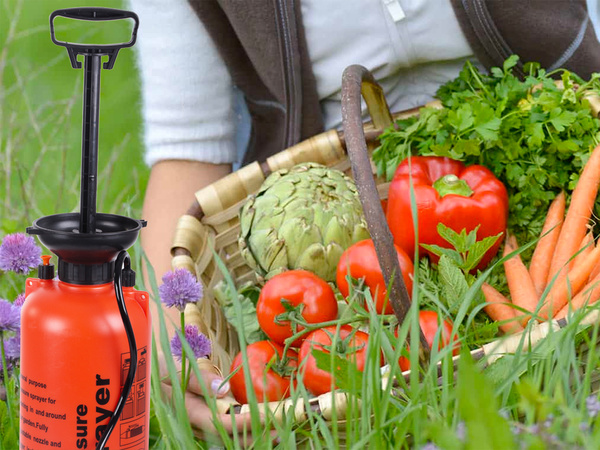 Pulverizador a presión jardín pulverizador manual lanza larga 8l correa
