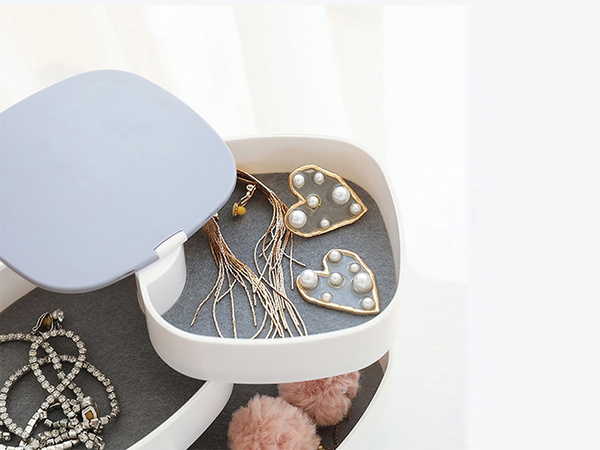 Sicriu cosmetice organizator bijuterii caz cu oglindă 4 niveluri