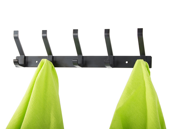 Wall clothes rack for hallway bathroom 5 hooks