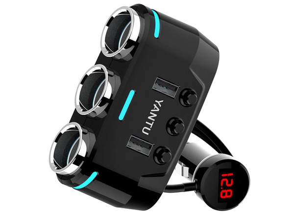 Priză brichetă distribuitor 2x încărcător usb