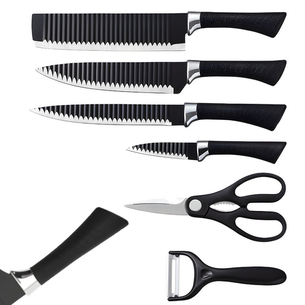 6-piece kitchen knife set kitchen scissors peeler steel