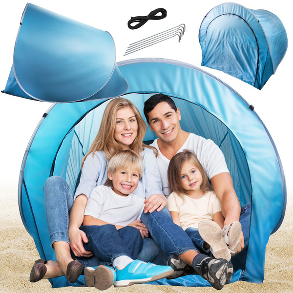 Tente de plage grand modèle verrouillable pliable avec housse anti-uv