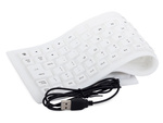 Silicone rubber keyboard white usb noiseless