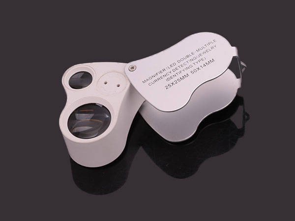 Led jewellery folding loupe uv 25x 50