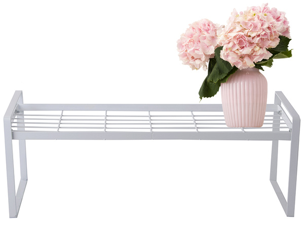 Kovová police jednopatrový kuchyňský organizér stojan bílý do kuchyně