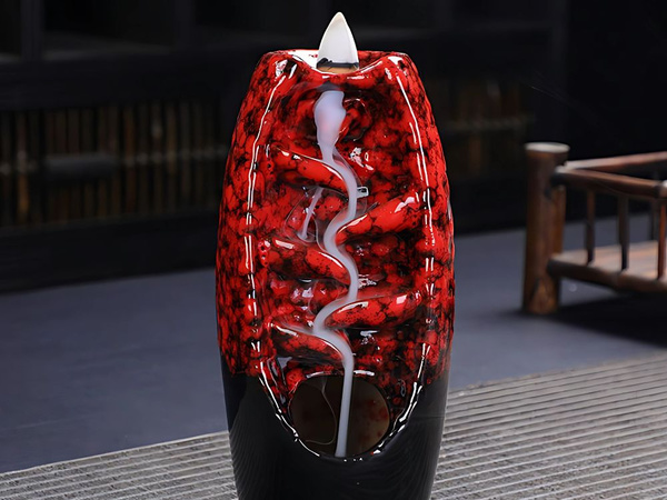 Șemineu ceramic parfumat cascadă tămâie aromaterapie + 10 fitiluri