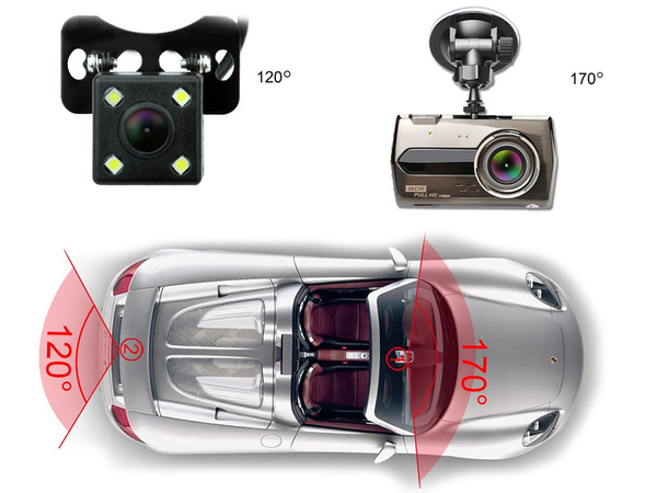Full hd auto kaamera lcd ekraaniga tagurdav videoregistraator