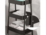 Kitchen shelf bathroom cabinet on wheels metal rack three levels 3