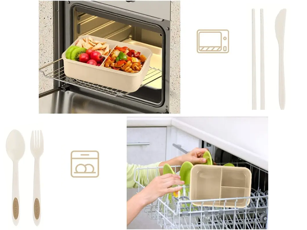 Lunchbox brokastu kaste brokastu un pusdienu kaste ar nodalījumiem galda piederumi