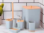 Set de baño cepillo de baño wc dispensador de jabón cestilla de bambú 5