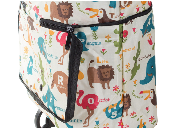 Nákupný vozík s ramennými kolieskami skladací