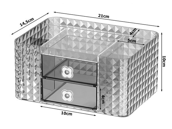 Cosmetics organiser box for jewellery for the bathroom for the desk drawers