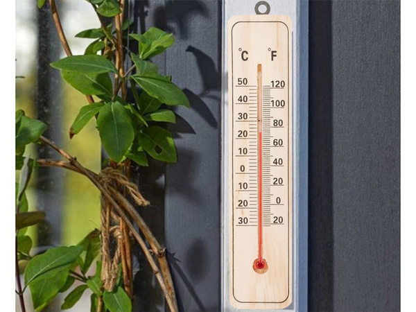 Termometru interior exterior din lemn domestic