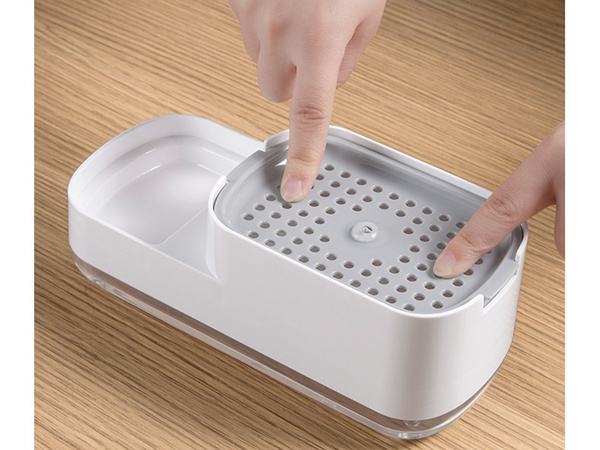 Dishwashing liquid dispenser for kitchen sink, sponge dispenser