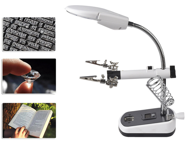 Third hand lutter 10x 3.5x 5 led zum löten