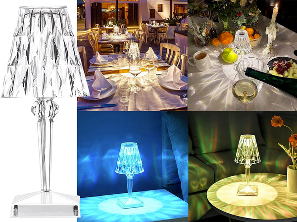 Tischlampe led crystal rgb usb fernbedienung