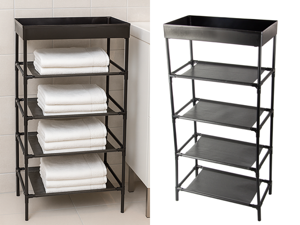 Étagère à chaussures organiseur de chaussures armoire support étagère 5 étagères pour salle de bains