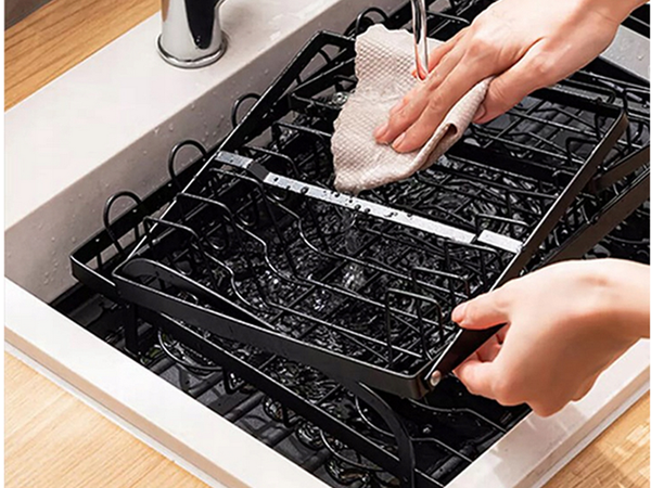 Lave-vaisselle séchoir assiettes couverts tasses égouttoir à deux niveaux avec plateau