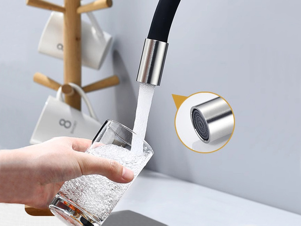 Flexible küchenarmatur mit schwenkbarem auslauf 360 flexibel