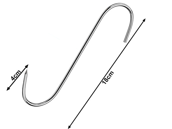 Sausage smoking hooks 10pcs large steel