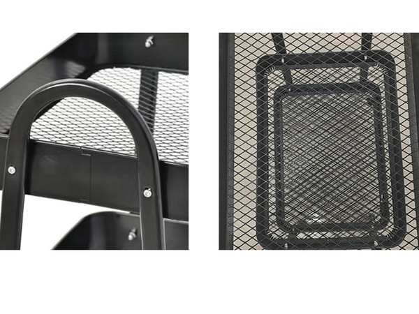 Étagère de cuisine armoire de salle de bain sur roulettes étagère en métal à trois niveaux 3
