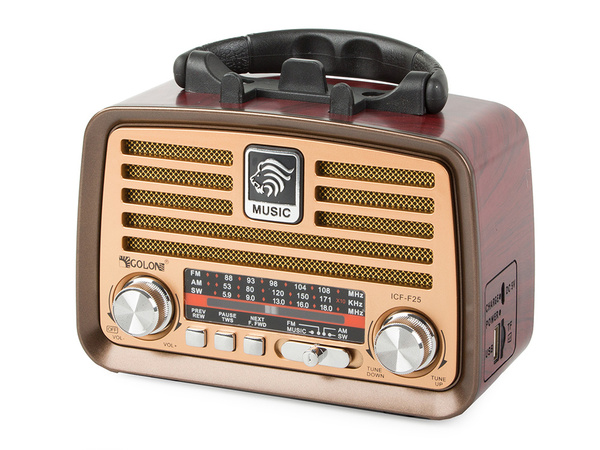 Radio przenośne kuchenne retro radio fm am bluetooth usb akumulator antena