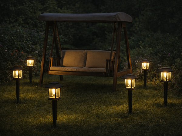 2 x LAMPE SOLAIRE AVEC CAPTEUR DE CRÉPUSCULE ET DE MOUVEMENT, À ENFONCER, ÉTANCHE, DÉCORATIVE