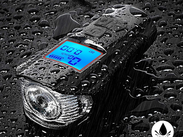 Lampe avant arrière led vélo km compteur klaxon bruyant 3in1
