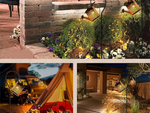 DECORATIVE SOLAR LED LANTERN GARDEN WATERING CAN GARLAND TWILIGHT SENSOR