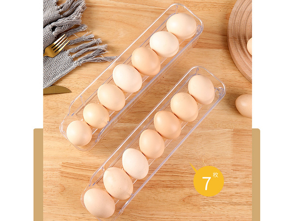 Container egg box fridge organiser for 14pcs egg tray