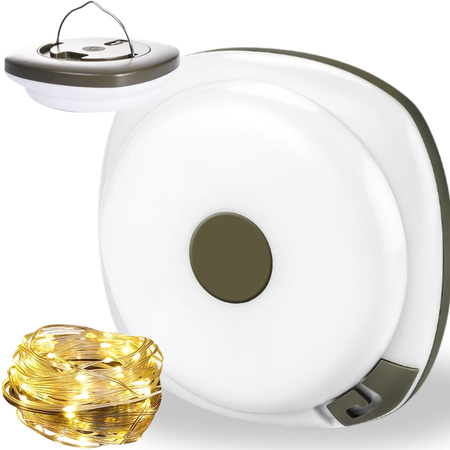 Lampe de camping guirlande led rechargeable en rouleau 8m chaud
