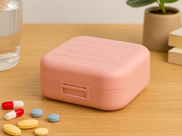 Contenedor para medicamentos organizador de comprimidos y cápsulas 7 compartimentos caja de viaje