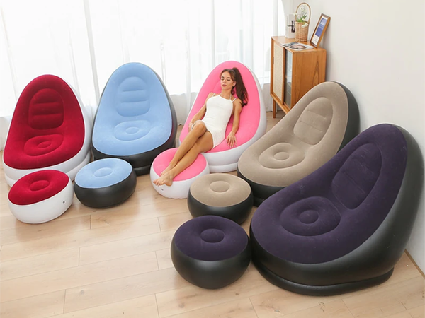 Zahradní křeslo lounger nafukovací pláž pouf podnožka pohodlné