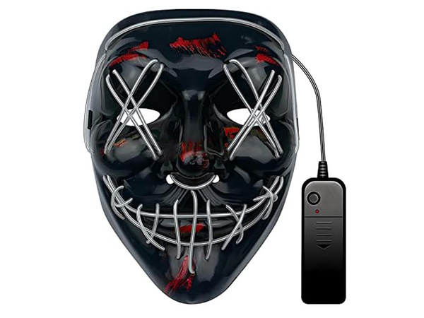 Svietiace led maska halloween strana očista