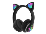 Vezeték nélküli fejhallgató bluetooth rádió fm mp3 macska füles led háttérvilágítással