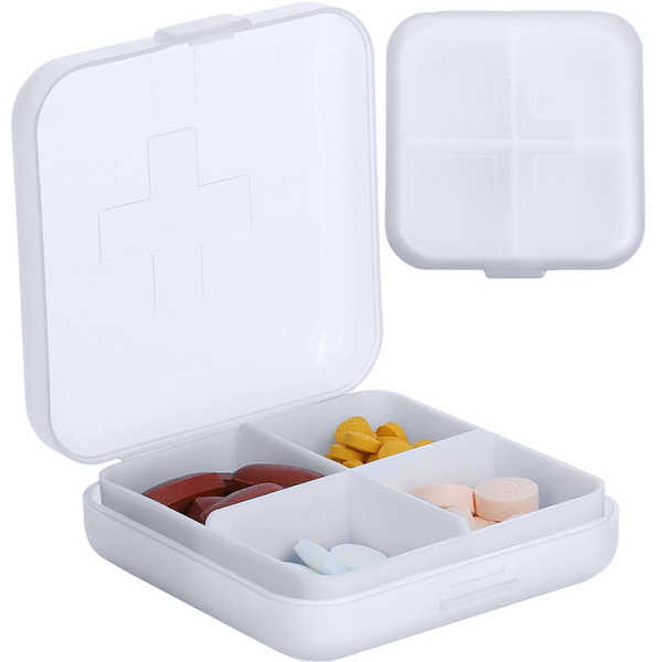 Boîte à médicaments boîte à suppléments comprimés voyage 4 compartiments